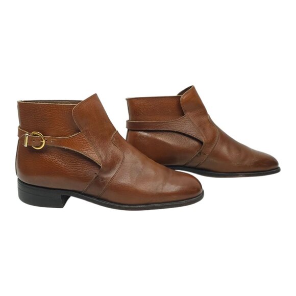 French Shriner Ankle Boot Mens 8.5 E Vintage Dress Monk Strap Buckle Leather - Picture 10 of 16